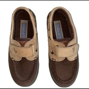 ⭐️HP⭐️Sz9.5 kids Sperry Top Siders NWOT and in EC Brown/tan leather